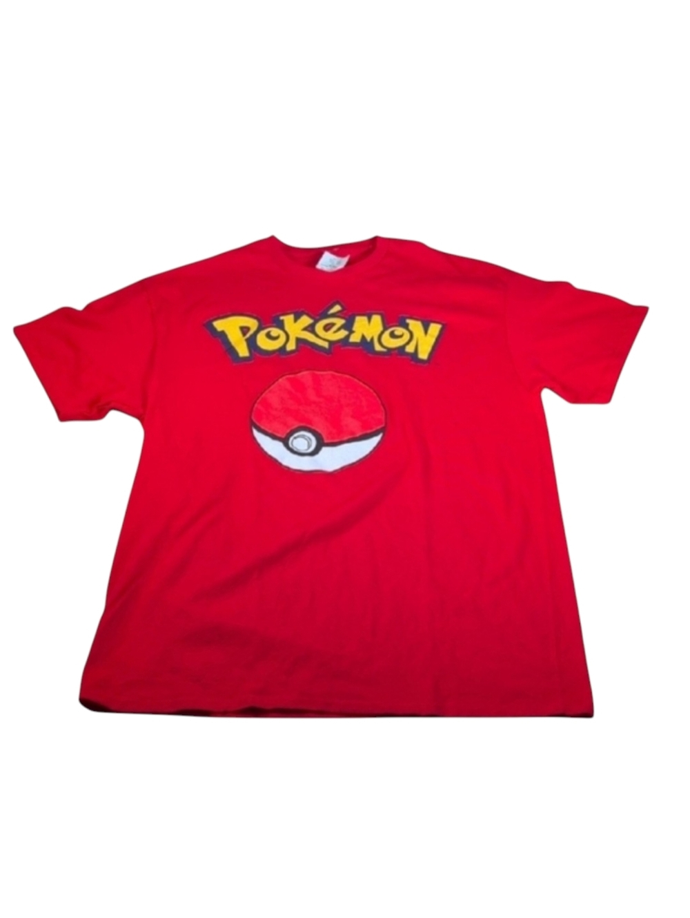 Pokemon Pokeball Red Short Sleeve Young Men's T-Shirt Size Large